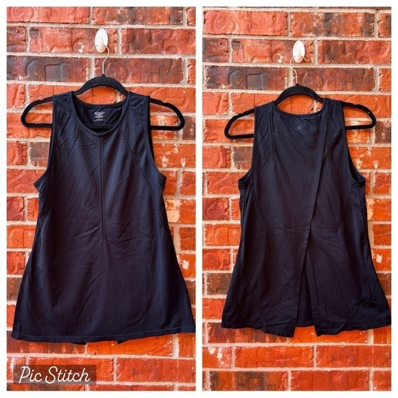 Athleta Womens Small Black Foothill Split Back Tank Top - Picture 1 of 10
